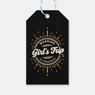 Achtung Mädchenreise in Bearbeitung Sommerferien Geschenkanhänger