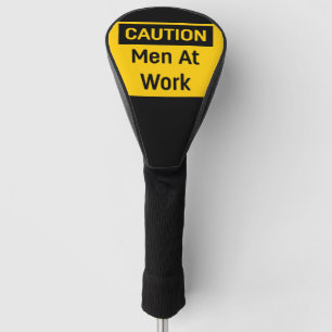 ACHTUNG Männer bei der Arbeit Gelb und Schwarz Golf Headcover