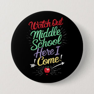 Achtung Mittelschule jetzt komme ich Schule Button