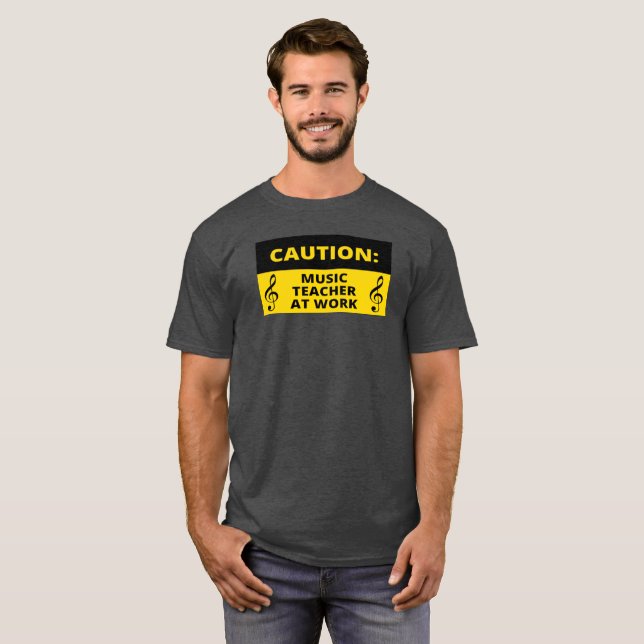 Achtung: Musiklehrer am Arbeitsplatz Funny Music S T-Shirt (Vorne ganz)