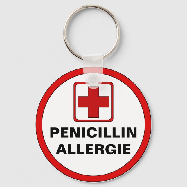 Achtung - Penicillin Allergie Schlüsselanhänger (Vorderseite)