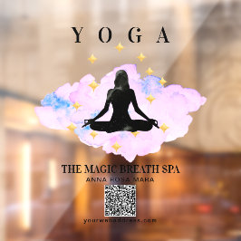 ** Achtung Reiki Frau Yoga Gold Meditation Fensteraufkleber