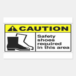 ACHTUNG Sicherheitsschuhe Rechteckiger Aufkleber