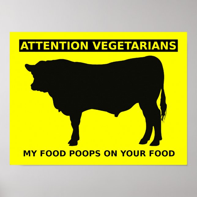 Achtung Vegetarier Funny Meetings Lovers Poster Si (Vorne)