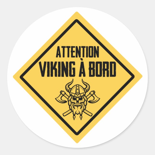 Achtung Viking à bord Sticker (Vorderseite)