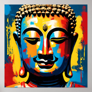 Achtung: Vivid Buddha Street Art Poster