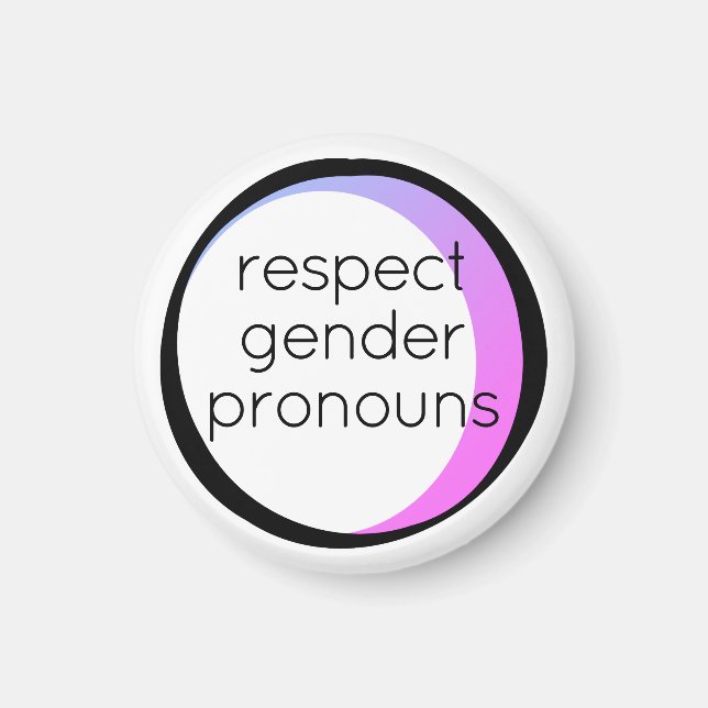 Achtung von Geschlechterpronomen Magnet (Vorne)