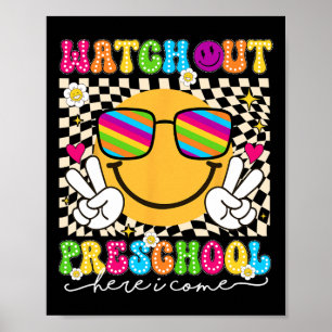Achtung Vorschule Zurück zur Schule Lehrer Jungen Poster