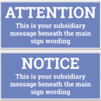 Achtung: Zwei Blue & White Notice-Zeichen-Aufklebe