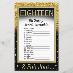 Achtzehn Geburtstag Word Scramble Game