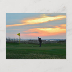Achtzehnte Grüne bei Sunset auf der Insel Kiawah Postkarte