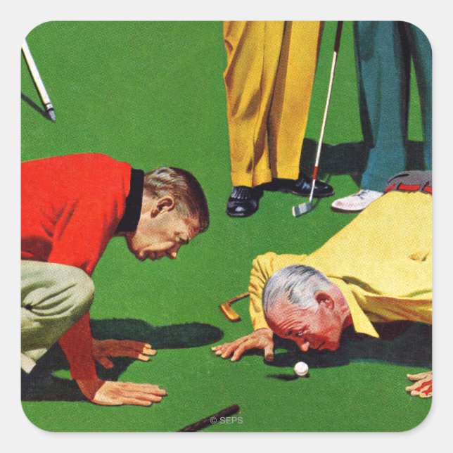 Achtzehnte Hole Quadratischer Aufkleber (Vorderseite)