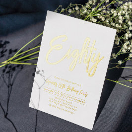 achtzig | Chic Foil Script 80. Geburtstagsparty Folieneinladung
