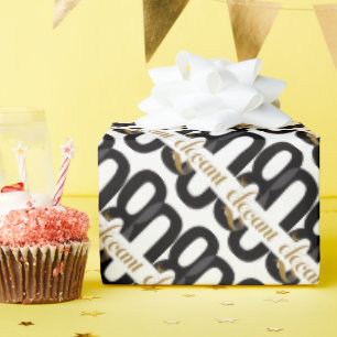 Achtzig & elegant 80. Geburtstag Black Gold Geschenkpapier