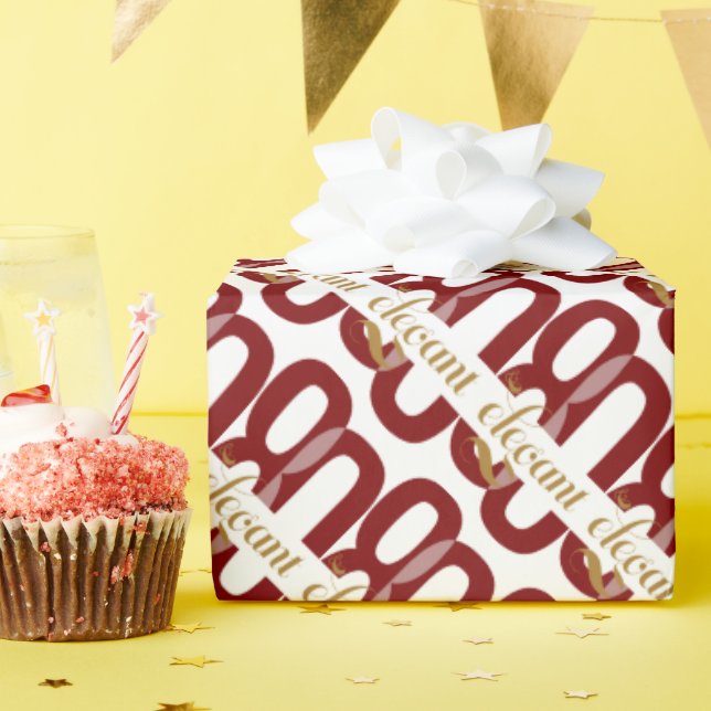 Achtzig & elegant 80. Geburtstag Ruby Red Gift Geschenkpapier (Geburtstagsparty)