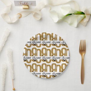 Achtzig & elegantes 80. Geburtstag Gold Black Part Pappteller