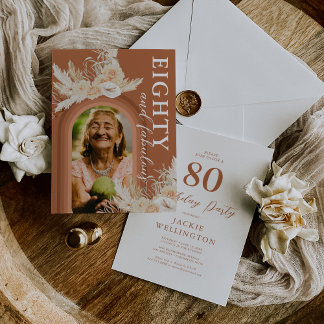 Achtzig & Fabulous Burnt Orange Boho Birthday Einladung
