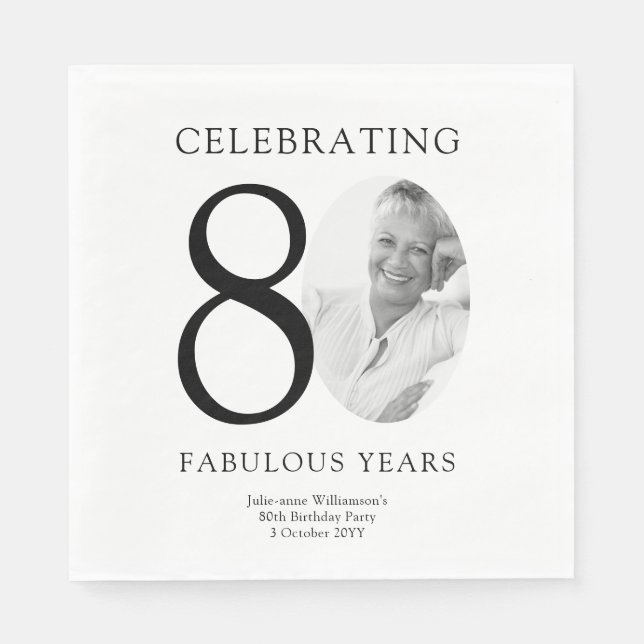 Achtzig Fabulous Years 80. Geburtstag Serviette (Vorderseite)