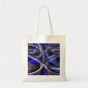 Achtzig Groovy Royal Blue und Gray Arched Line Pa Tragetasche