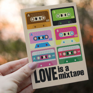 Achtzig Liebe ist ein Mixtape Cassette 80's Feiertagspostkarte