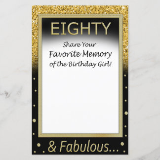 Achtzig Lieblingsgedächtnisse der Geburtstagskarte