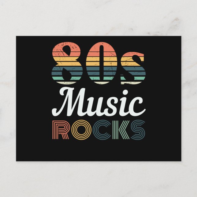 Achtzig Music Rocks Cool 80er Retro Postkarte (Vorderseite)