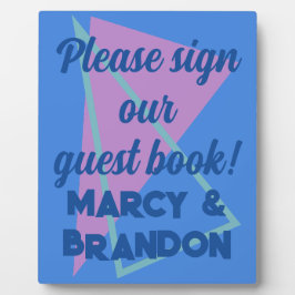 Achtzig Pastelle auf Blue New Wave Gästebuch Fotoplatte