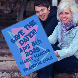 Achtzig Pastelle auf Blue New Wave Rettete-the-Dat Postkarte