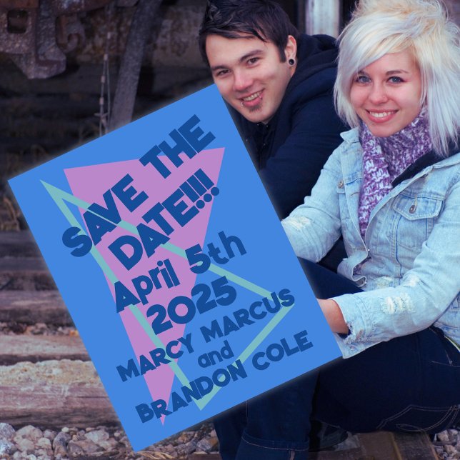 Achtzig Pastelle auf Blue New Wave Rettete-the-Dat Postkarte (Von Creator hochgeladen)