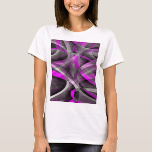 Achtzig Retro Magenta und graues künstlerisches Mu T-Shirt