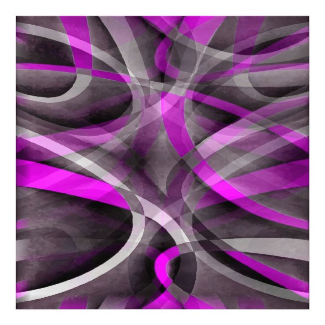 Achtzig Retro Magenta und Gray Artistic Pattern Fotodruck (Vorne)
