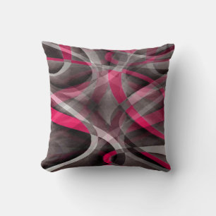 Achtzig Rose rosa und graues Funky-Muster Kissen