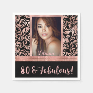 Achtzig und fabelhafte Rose Gold 80. Geburtstag Serviette