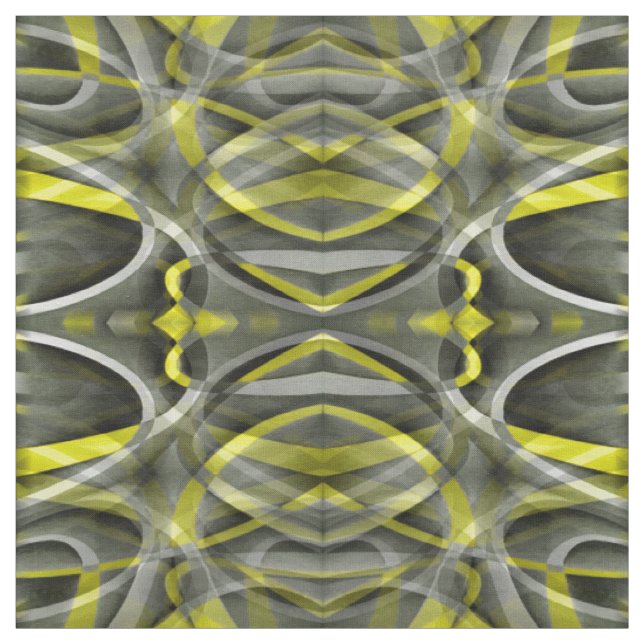 Achtzig Vibes Daffodil Yellow und Gray Layered Cu Stoff (Muster)