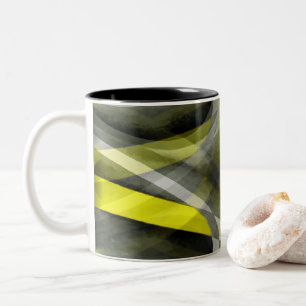 Achtzig Vibes Daffodil Yellow und Gray Layered Cu Zweifarbige Tasse