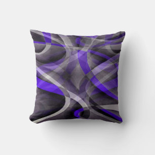Achtzig Vibes Violet Blue und Gray Funky Muster. Kissen