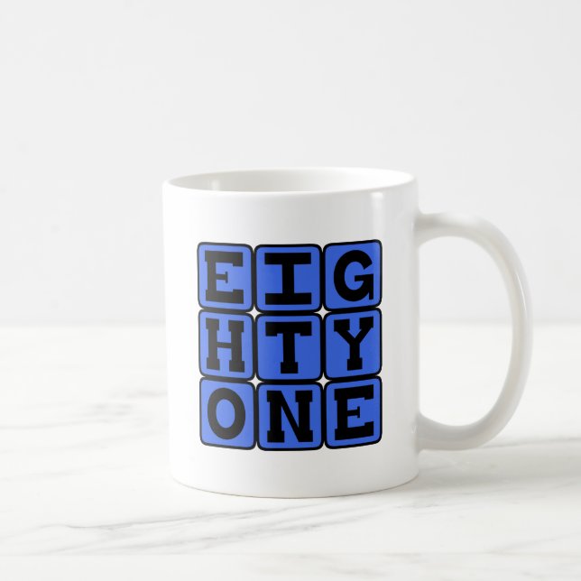 Achtzig, Zahl 81 Kaffeetasse (Rechts)