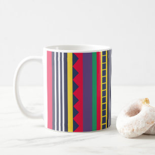 Achtziger Farbige Streifen Kaffeetasse