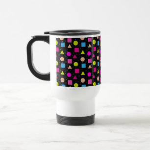 Achtziger Jahre Schwarze Retro-Neon-Kaffeetasse Reisebecher