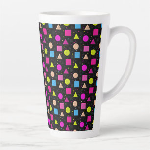 Achtziger Jahre Schwarze Retro-Neon-Latte-Mug Milchtasse