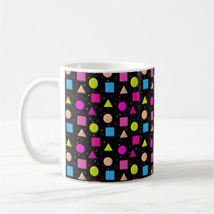 Achtziger Jahre Schwarzer Retro-Neon-Kaffeebecher Kaffeetasse