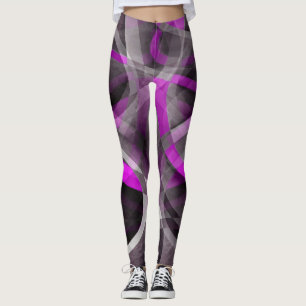 Achtziger Retro Magenta- und Grau-künstlerisches M Leggings