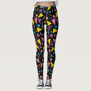 Achtziger Schwarz und Retro Leggings