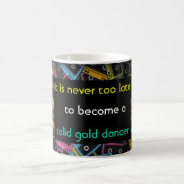 Achtzigerjahre Baby-lustiger Gold-Tänzer Kaffeetasse
