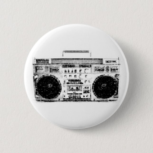 Achtzigerjahre Boombox Button (Vorderseite)
