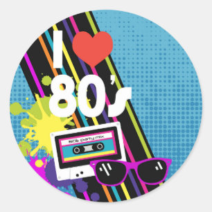Achtzigerjahre danken Ihnen zu beschriften Runder Aufkleber