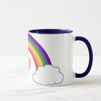 Achtzigerjahre Herz u. Regenbogen - Tasse
