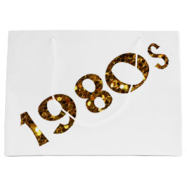 Achtzigerjahre Nostalgie-GoldGlitzer doppelseitig Große Geschenktüte