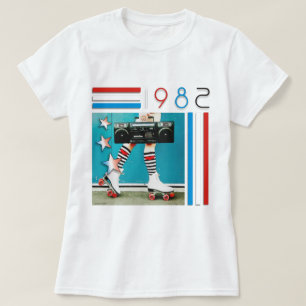 Achtzigerjahre Retro Boom-Kasten-und T-Shirt