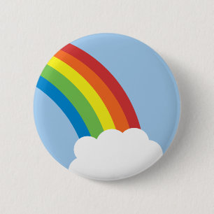 Achtzigerjahre Retro Regenbogen-Knopf Button